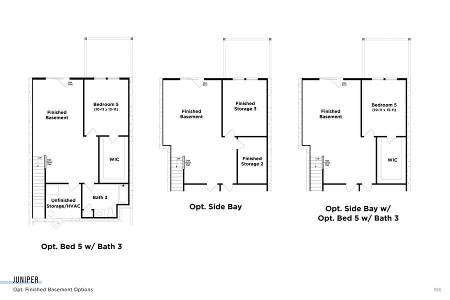 2D floor plan layout for the Juniper by DRB Homes in Station Pointe Phase 2, Angier, NC (Image 4).