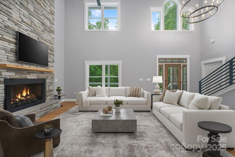 Virtually staged great room