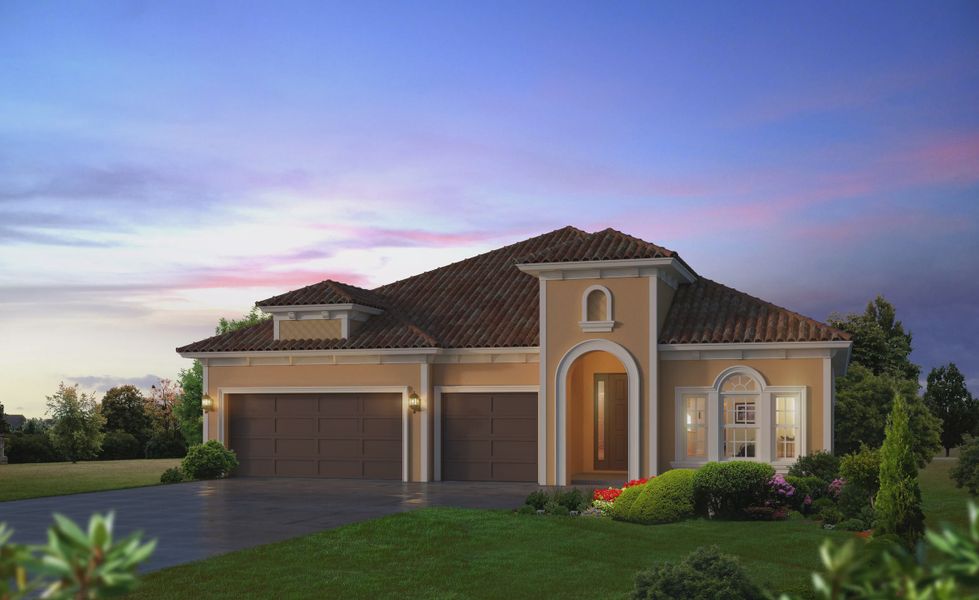 Representative exterior photo of a completed home built from the Arden by ICI Homes in Plantation Bay, Ormond Beach, FL (Image 2). Representative exterior photo of a completed home built from the Arden by ICI Homes in Plantation Bay, Ormond Beach, FL (Image 2).