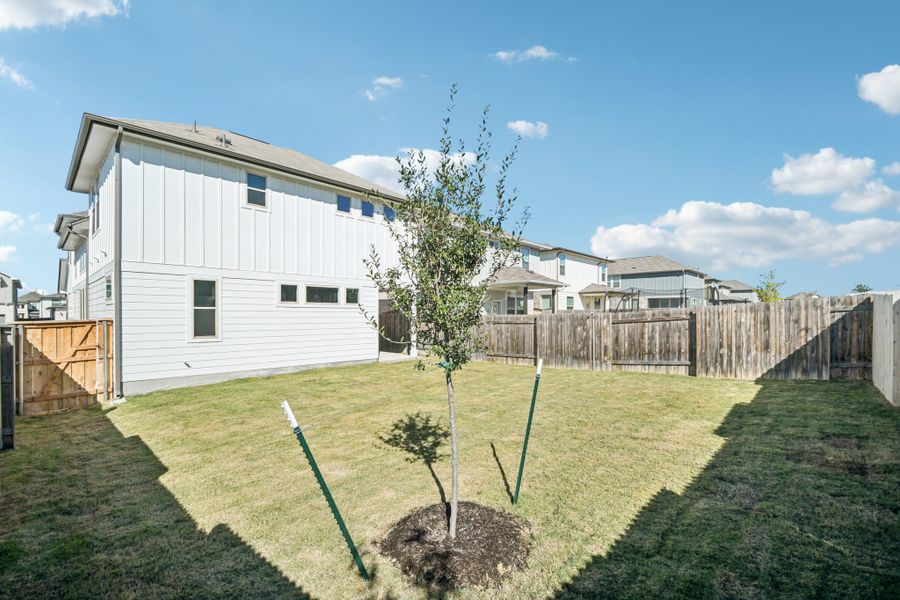 Exterior details and patio area of a home in Crosswinds, Kyle (Image 3).