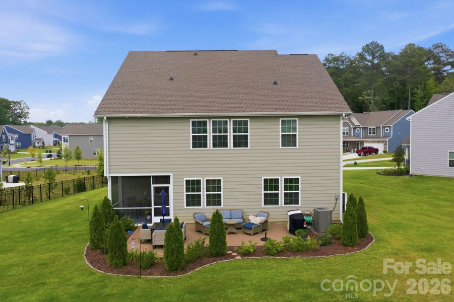 Exterior details and patio area of a home in Falls Cove at Lake Norman, Troutman (Image 28).