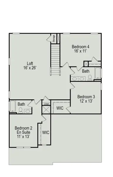2D floor plan layout of this home in Foxtail Palms, Manvel, TX (Image 3).