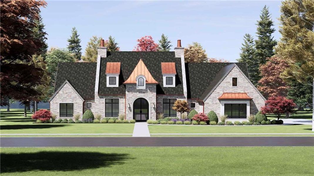 Front exterior of a new home in , Woodstock, GA, highlighting curb appeal (Image 1). Front exterior of a new home in , Woodstock, GA, highlighting curb appeal (Image 1).