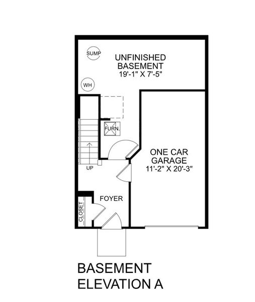 2D floor plan layout for the Juniper End Unit by Ryan Homes in Rollman Farms Townhomes, Raleigh, NC (Image 3).