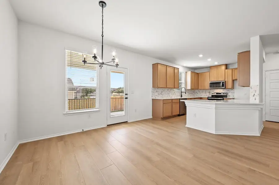 Furnished interior view inside a new home in Creekside at Estancia, Austin (Image 9). Furnished interior view inside a new home in Creekside at Estancia, Austin (Image 9).