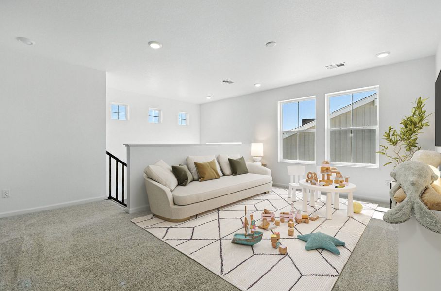 Representative furnished interior of a home built from the Palisade by Taylor Morrison in Macanta City Collection, Castle Rock (Image 12).
