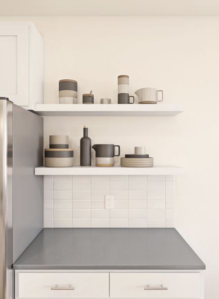 Kitchen with open shelves Kitchen with open shelves
