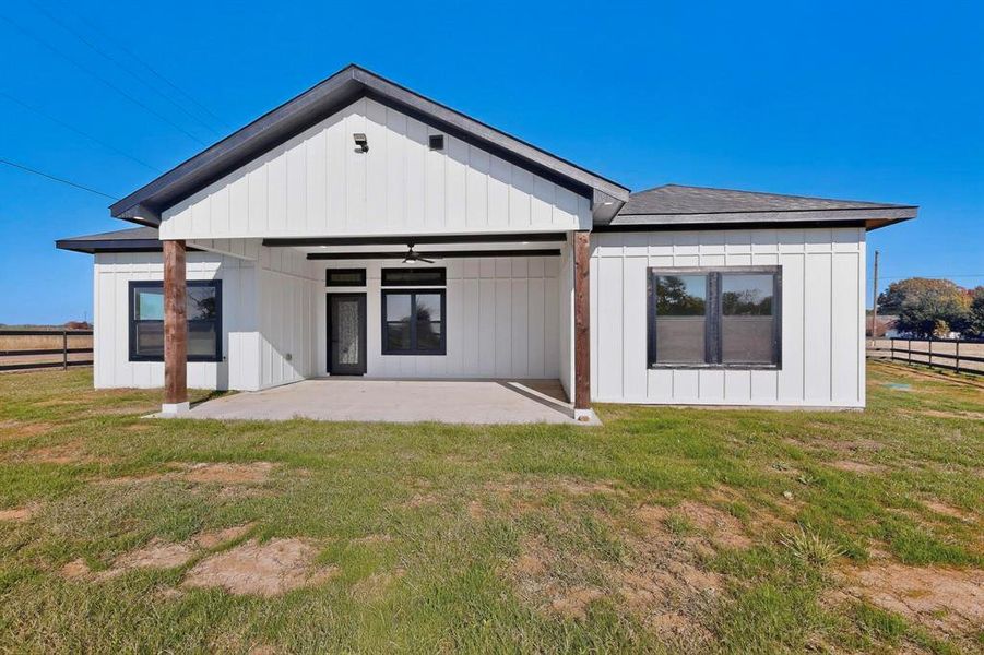 Large covered rear porch Large covered rear porch