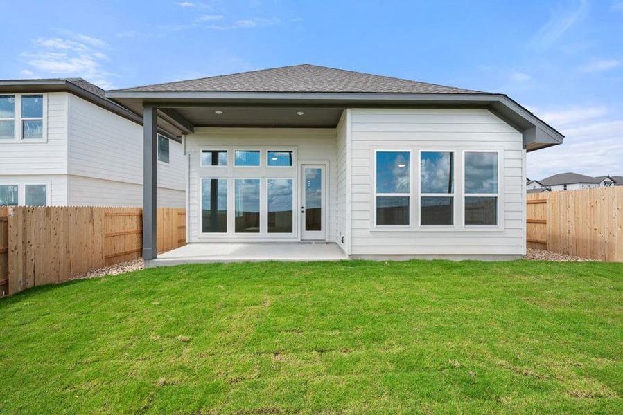 Exterior details and patio area of a home in Terrace Collection At Turner's Crossing, Buda (Image 22). Exterior details and patio area of a home in Terrace Collection At Turner's Crossing, Buda (Image 22).