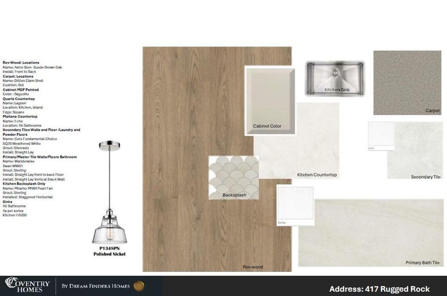 Sample of building materials used in homes in The Trails, New Caney (Image 4).