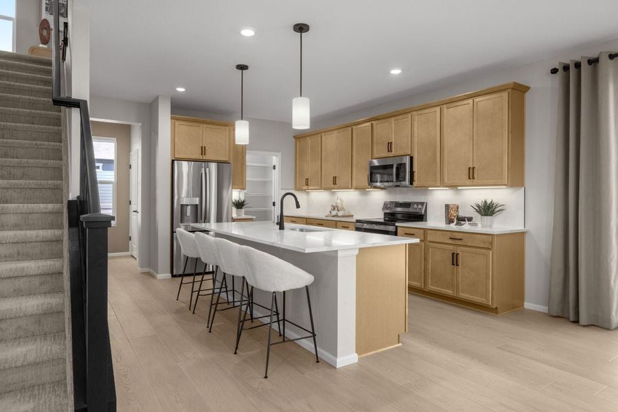 Representative furnished interior of a home built from the 2390 by KB Home in Brighton Crossings, Brighton (Image 7).