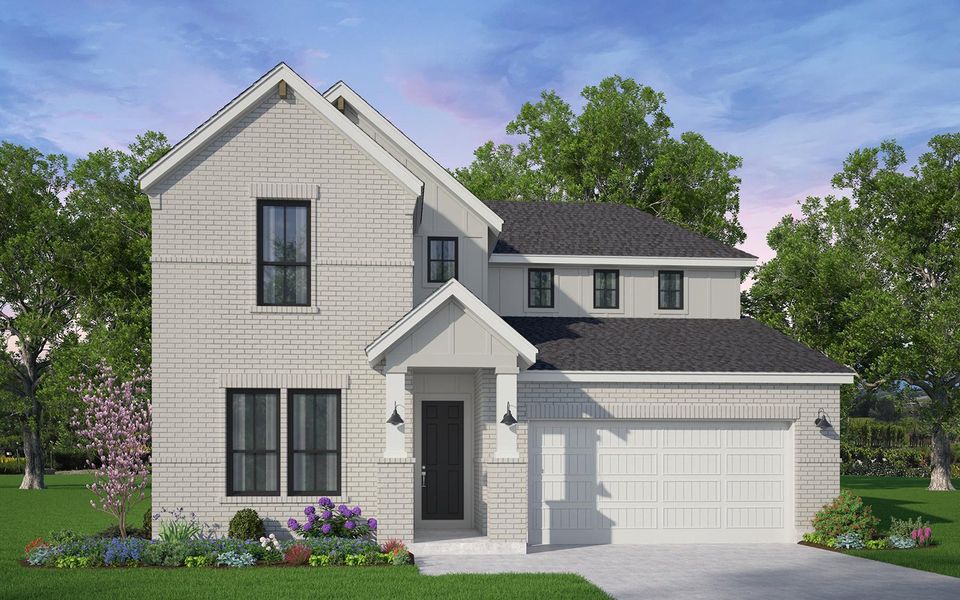 Representative exterior photo of a completed home built from the Lawrence by Brookfield Residential in Elyson, Katy, TX (Image 1). Representative exterior photo of a completed home built from the Lawrence by Brookfield Residential in Elyson, Katy, TX (Image 1).