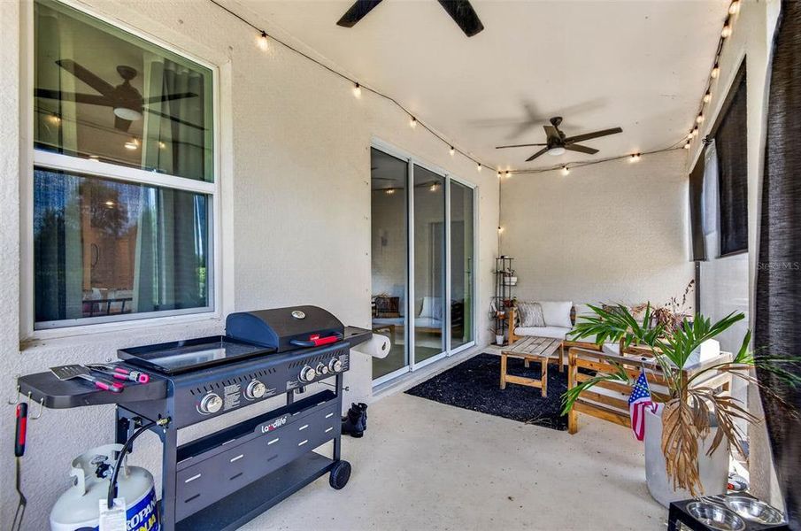 Exterior details and patio area of a home in Bella Lago, Parrish (Image 23).