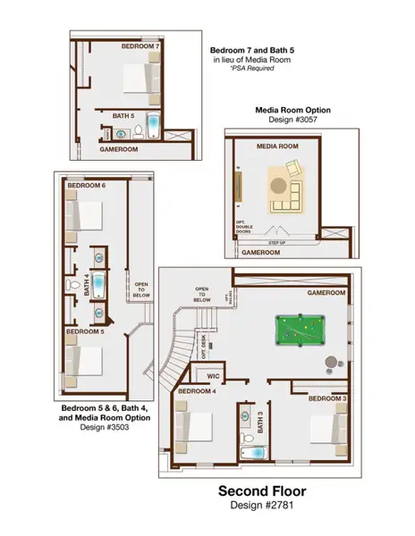 2D floor plan layout for the Fenestra - Executive Platinum by Grand Homes in Edgewater, Fate, TX (Image 4).