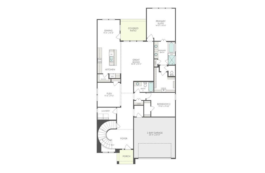 2D floor plan layout for the Goldeneye by Tri Pointe Homes in Oakhill Reserve, Tomball, TX (Image 3).