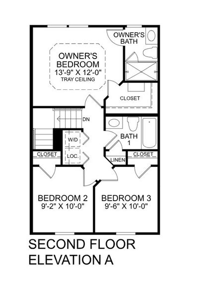 2D floor plan layout for the Beethoven Front Entry by Ryan Homes in Sunset Creek Townhomes, Charlotte, NC (Image 2). 2D floor plan layout for the Beethoven Front Entry by Ryan Homes in Sunset Creek Townhomes, Charlotte, NC (Image 2).