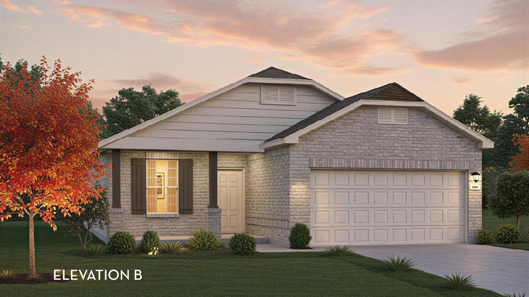 Representative exterior photo of a completed home built from the Leon by CastleRock Communities in Mesa Vista, San Antonio, TX (Image 2).