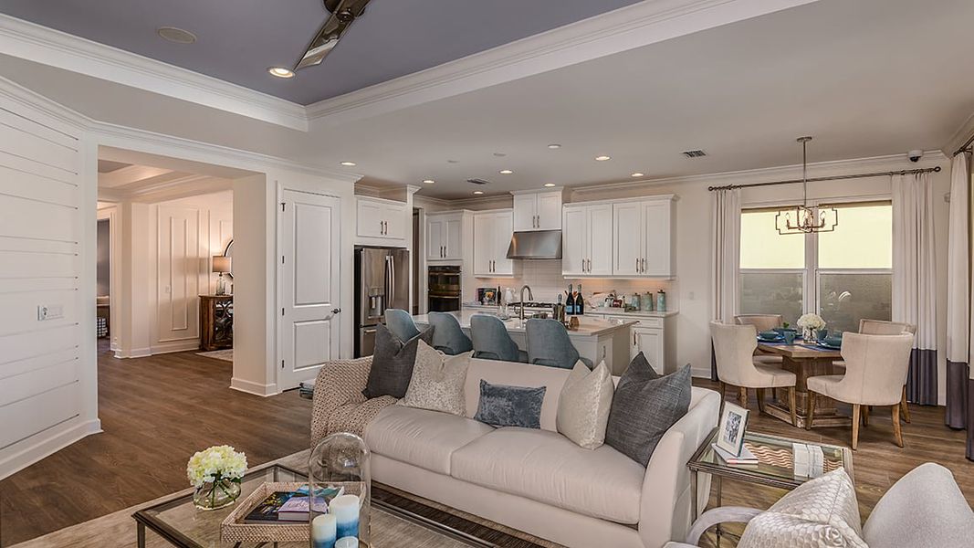 Furnished interior view inside a new home in Esplanade Lake Club, Fort Myers (Image 8).