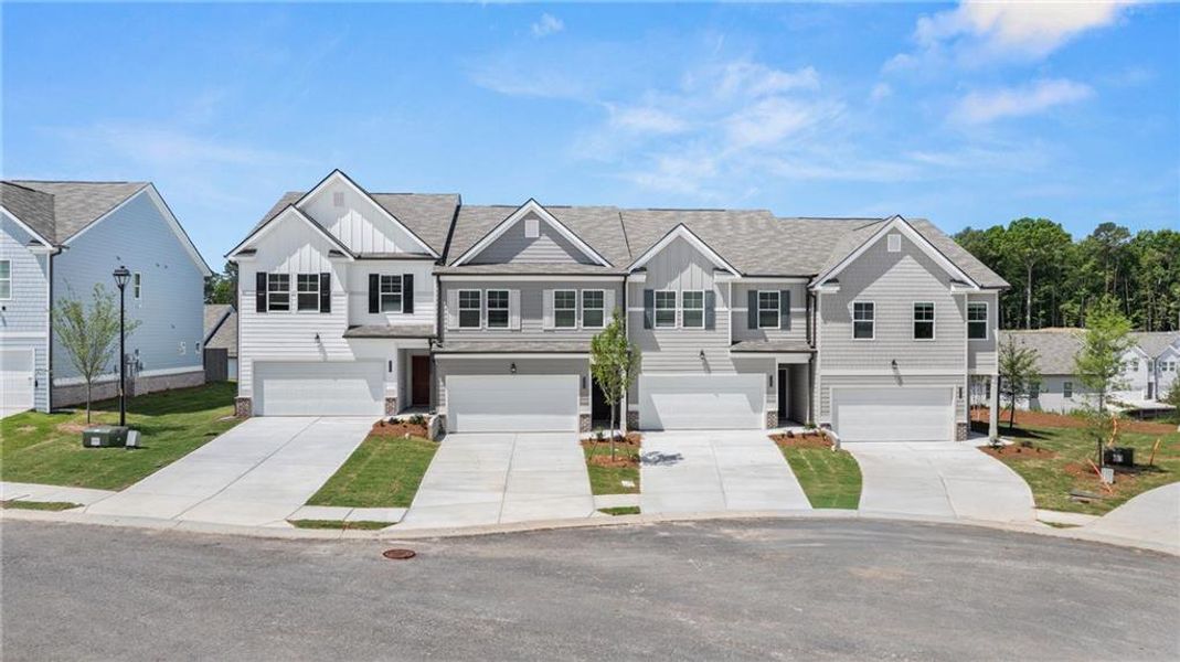 Front exterior of a new home in Sandtown Falls, Atlanta, GA, highlighting curb appeal (Image 1). Front exterior of a new home in Sandtown Falls, Atlanta, GA, highlighting curb appeal (Image 1).