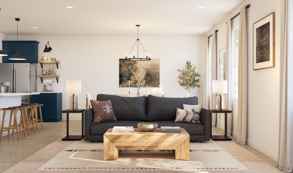 Great room with gorgeous tile flooring Great room with gorgeous tile flooring