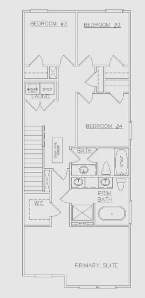 2D floor plan layout for the Jade I - Townhomes by Dream Finders Homes in The Grove At Mundy Mill, Gainesville, GA (Image 3).