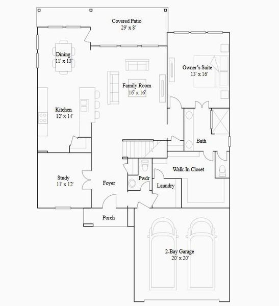 2D floor plan layout of this home in Anniston, Katy, TX (Image 3).