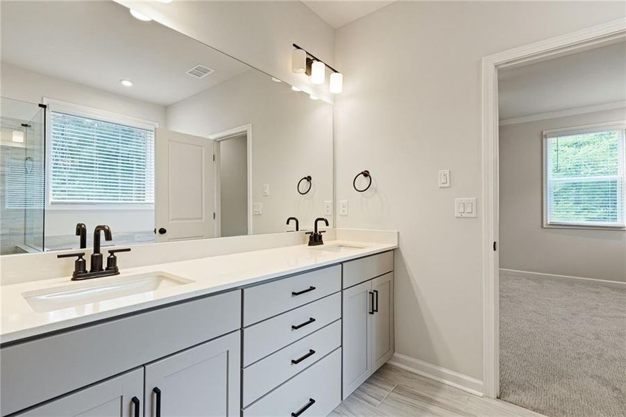 Furnished interior view inside a new home in Hillside Manor, Powder Springs (Image 11). Furnished interior view inside a new home in Hillside Manor, Powder Springs (Image 11).