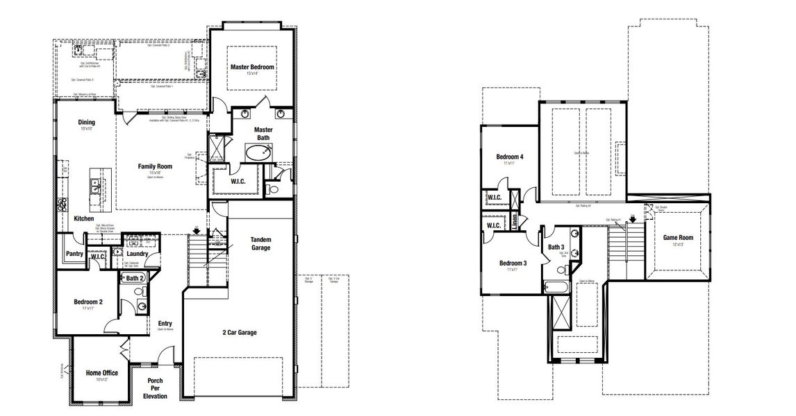 2D floor plan layout for the Guadalupe by Scott Felder Homes in Windsong, Boerne, TX (Image 3).