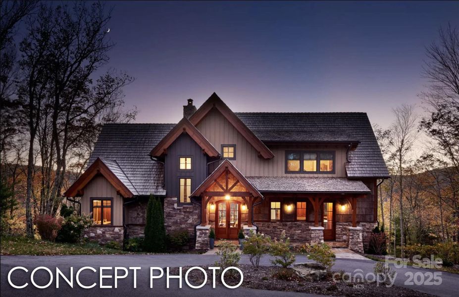 Front exterior of a new home in , Black Mountain, NC, highlighting curb appeal (Image 1).