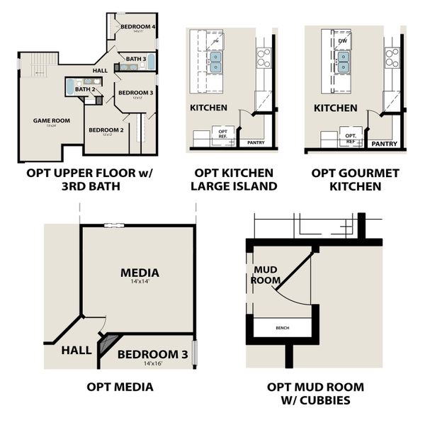 2D floor plan layout for the The Ridgeport D by Davidson Homes LLC in Benders Cove, Mount Juliet, TN (Image 4).