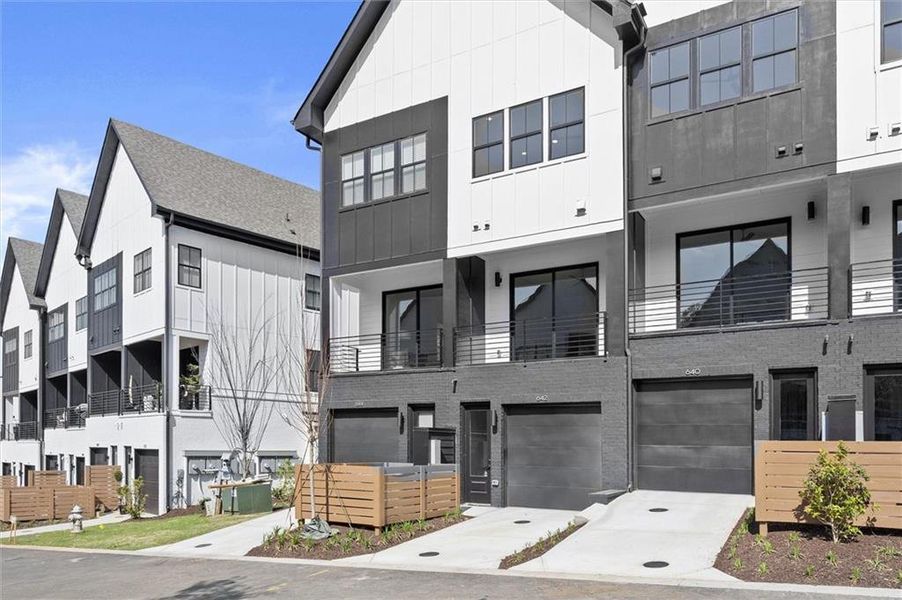 Front exterior of a new home in The Gathering Alpharetta, Alpharetta, GA, highlighting curb appeal (Image 22).