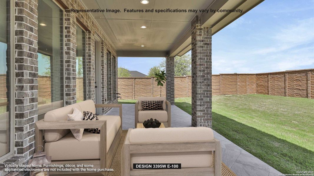 Exterior details and patio area of a home in Johnson Ranch 55', Bulverde (Image 3).