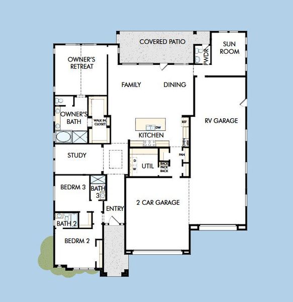 2D floor plan layout for the The Luce by David Weekley Homes in Alta at Verrado Regent Hills, Buckeye, AZ (Image 3).