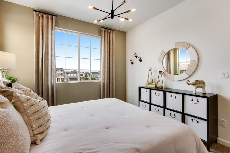 Furnished interior view inside a new home in Candelas Townhomes, Arvada (Image 21). Furnished interior view inside a new home in Candelas Townhomes, Arvada (Image 21).