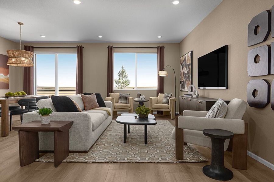 Representative furnished interior of a home built from the 1543 Modeled by KB Home in Legato, Commerce City (Image 5).