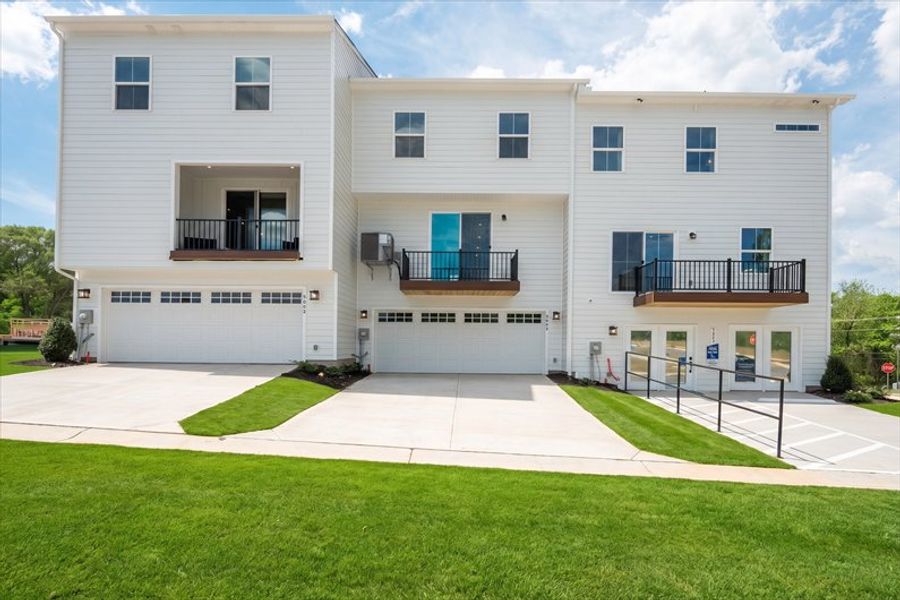 Front exterior of a new home in Stowe Branch Townhomes, Charlotte, NC, highlighting curb appeal (Image 2).
