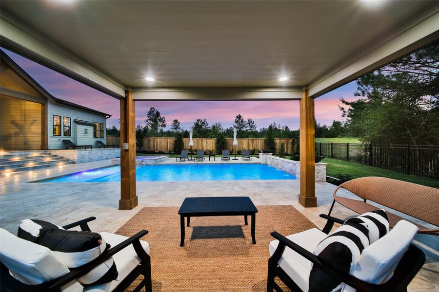 Image of representative of how you can construct a outdoor patio with pool in your backyard