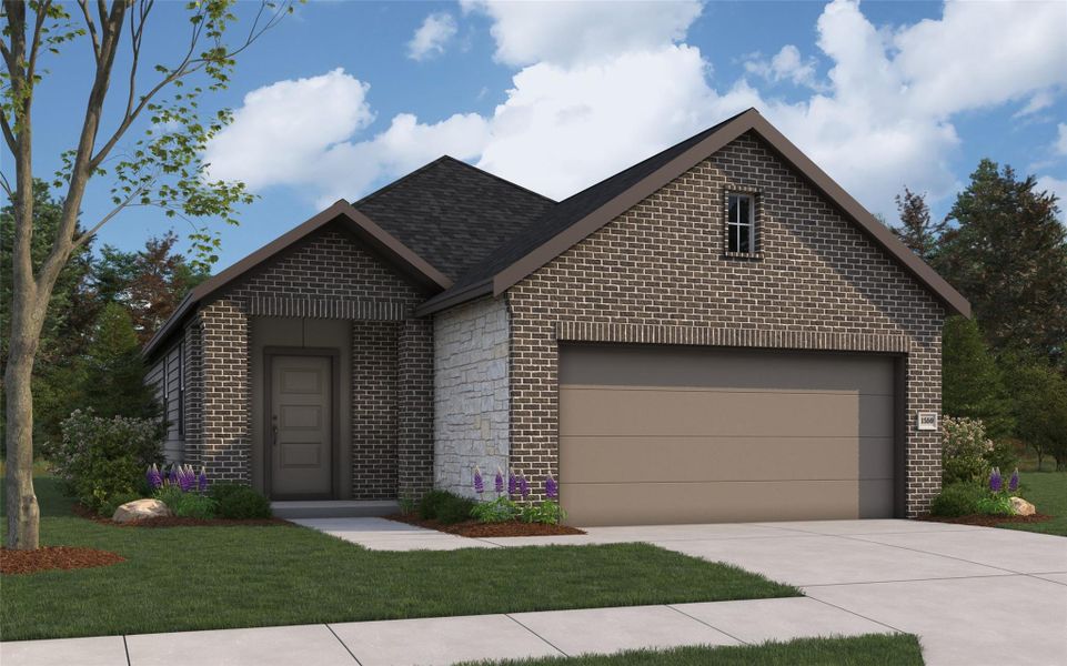 Rendering of Juniper plan elevation G. Colors and features may differ from shown representation. Rendering of Juniper plan elevation G. Colors and features may differ from shown representation.