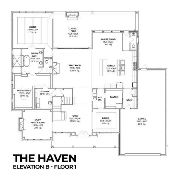 2D floor plan layout for the Haven by Cope Homes in Capitol Hill, Anna, TX (Image 4).