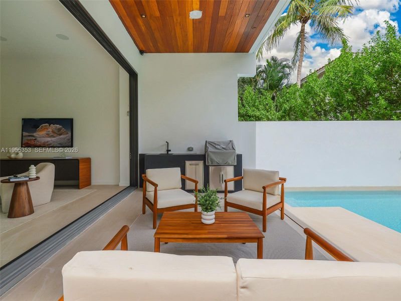 Exterior details and patio area of a home in , Miami (Image 2). Exterior details and patio area of a home in , Miami (Image 2).