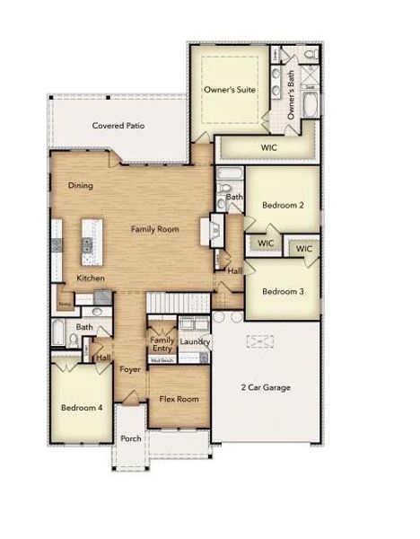 2D floor plan layout of this home in Fannin Ranch, Leonard, TX (Image 3). 2D floor plan layout of this home in Fannin Ranch, Leonard, TX (Image 3).