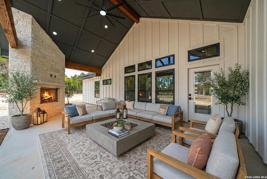 Exterior details and patio area of a home in , Bandera (Image 21).