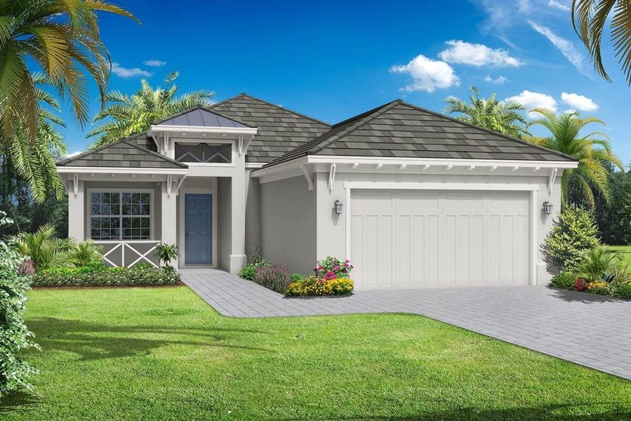 Representative exterior photo of a completed home built from the Harbour by Medallion Home in The Willows, Parrish, FL (Image 10). Representative exterior photo of a completed home built from the Harbour by Medallion Home in The Willows, Parrish, FL (Image 10).