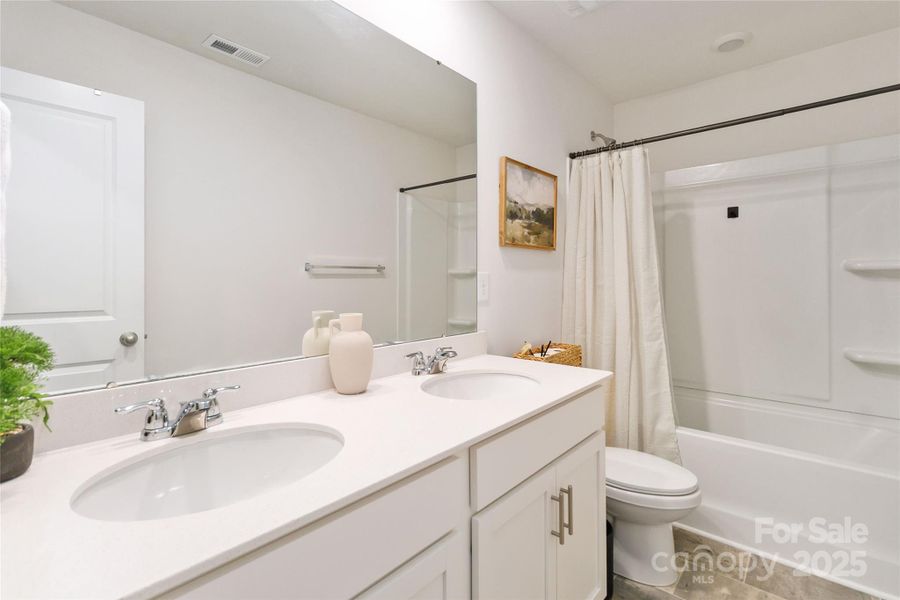 Hall bath with double sinks