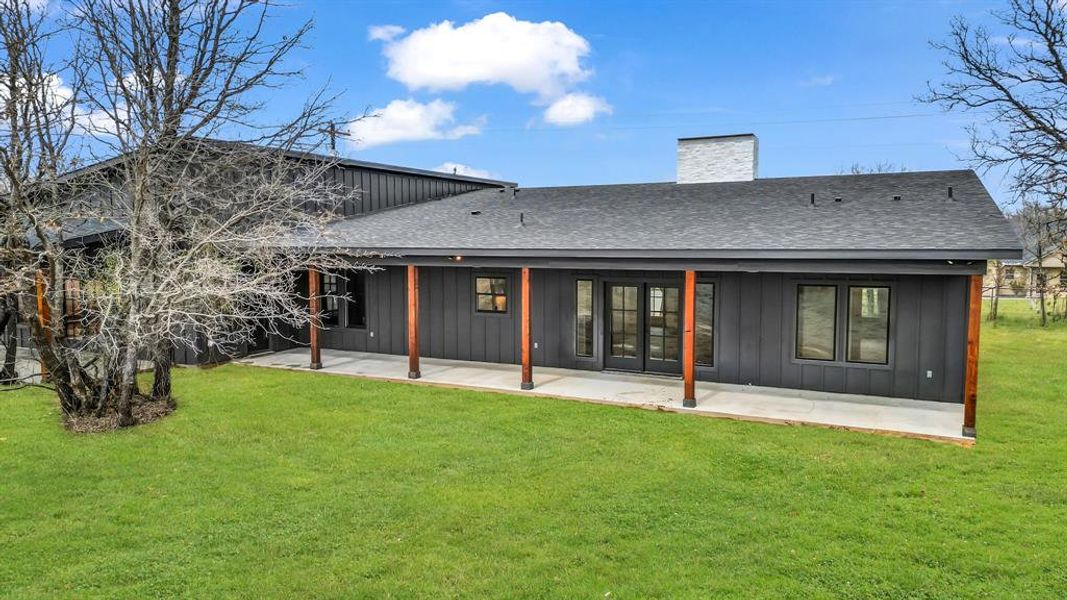 Exterior details and patio area of a home in Parallel Pastures, Poolville (Image 2). Exterior details and patio area of a home in Parallel Pastures, Poolville (Image 2).