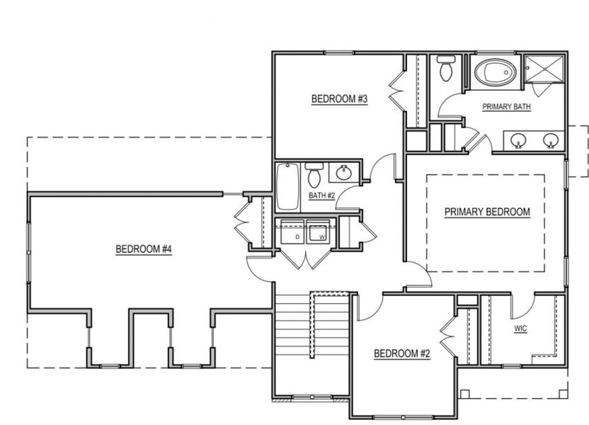 2D floor plan layout for the Hampton by Kerley Family Homes in Carter Grove, Cartersville, GA (Image 3).