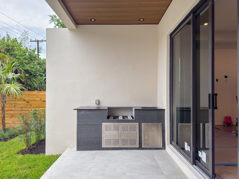 (as of April 8, 2026) built-grill to be installed on patio