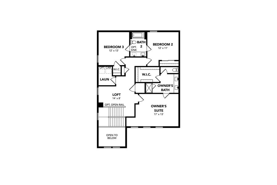 2D floor plan layout for the Adonis by Brightland Homes in Windler Single Family Homes, Aurora, CO (Image 5).