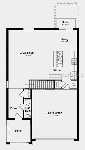 2D floor plan layout of this home in Palm Wind, Hudson, FL (Image 4).