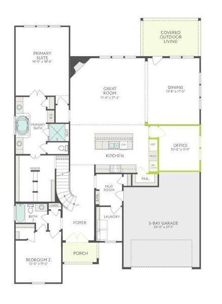 2D floor plan layout of this home in Pecan Ridge, Fulshear, TX (Image 3).